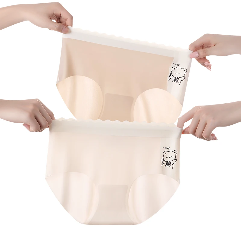 Бесшовные трусики из ледяного шелка для женщин, микро нижнее белье, модные прозрачные треугольные трусики Linergie, комплект женского нижнего белья