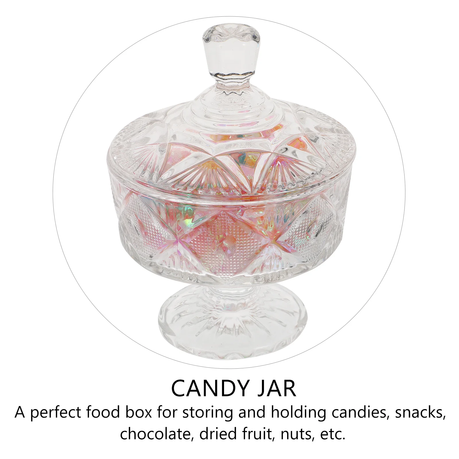 

Candy Jar Clear Glass Storage Container Transparent Snack Tray Wedding Party Supplies Home Decor Gift Box Candy Jar