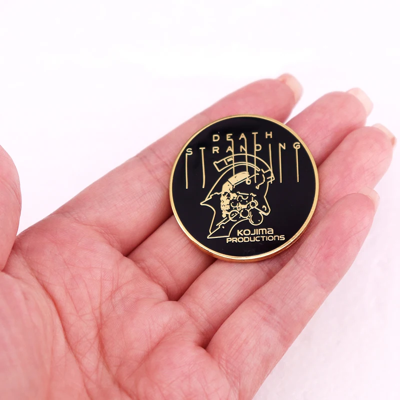 Kojima Productions Death Stranding Enamel Pin Skull Logo Brooch Game Badges Backpack Collar Hat Pins Jewelry Accessories