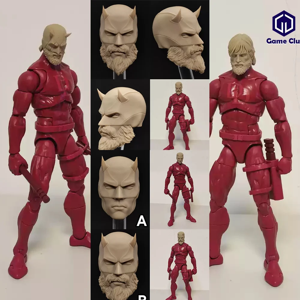 bm23228 bm23222 1/12 V10 V9 Zombie Daredevil Rafael Grampa DD Matt Murdock Unpainted Head Carving For 6in Action Figures Model