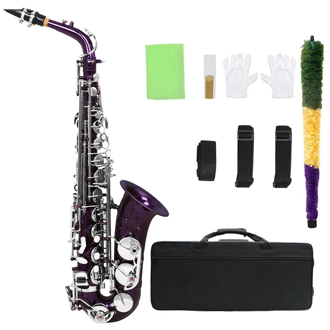 

Colorful Nickel Alto Saxophone in E Flat Health Instrument with Gold Lacquer Finish and Brass Head Available in Various Colors