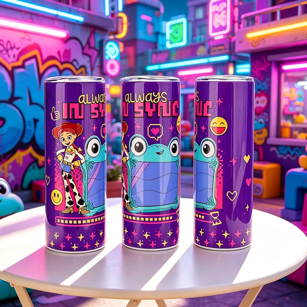 1pc 20oz Disney Toy Story Jessie & Lilypad Stainless Steel Tumbler Insulated Travel Mug with Lid & Straw for Fans Gift Daily Use