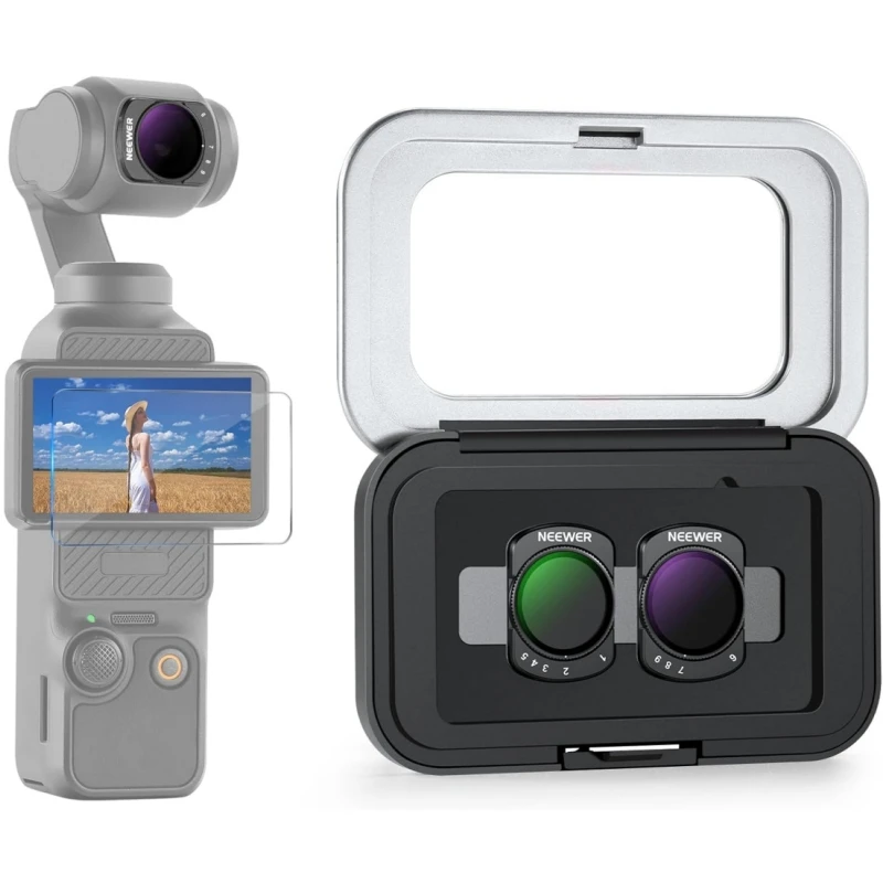 NEEWER Variabele ND-filterset ND2-32 & ND64-512 Actiecamera lensfilteraccessoires met neutrale dichtheid voor DJI Osmo Pocket 3 ﻿