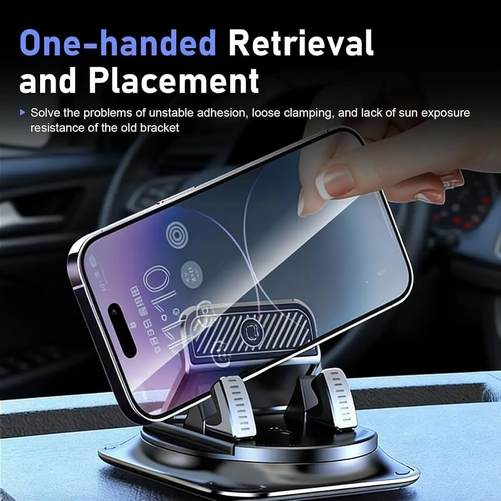 Universal Dashboard Cell Phone Bracket, Non-Slip Silicone Phone Holder with Flexible 360° Rotation for Safe Head-Up Navigation image 6