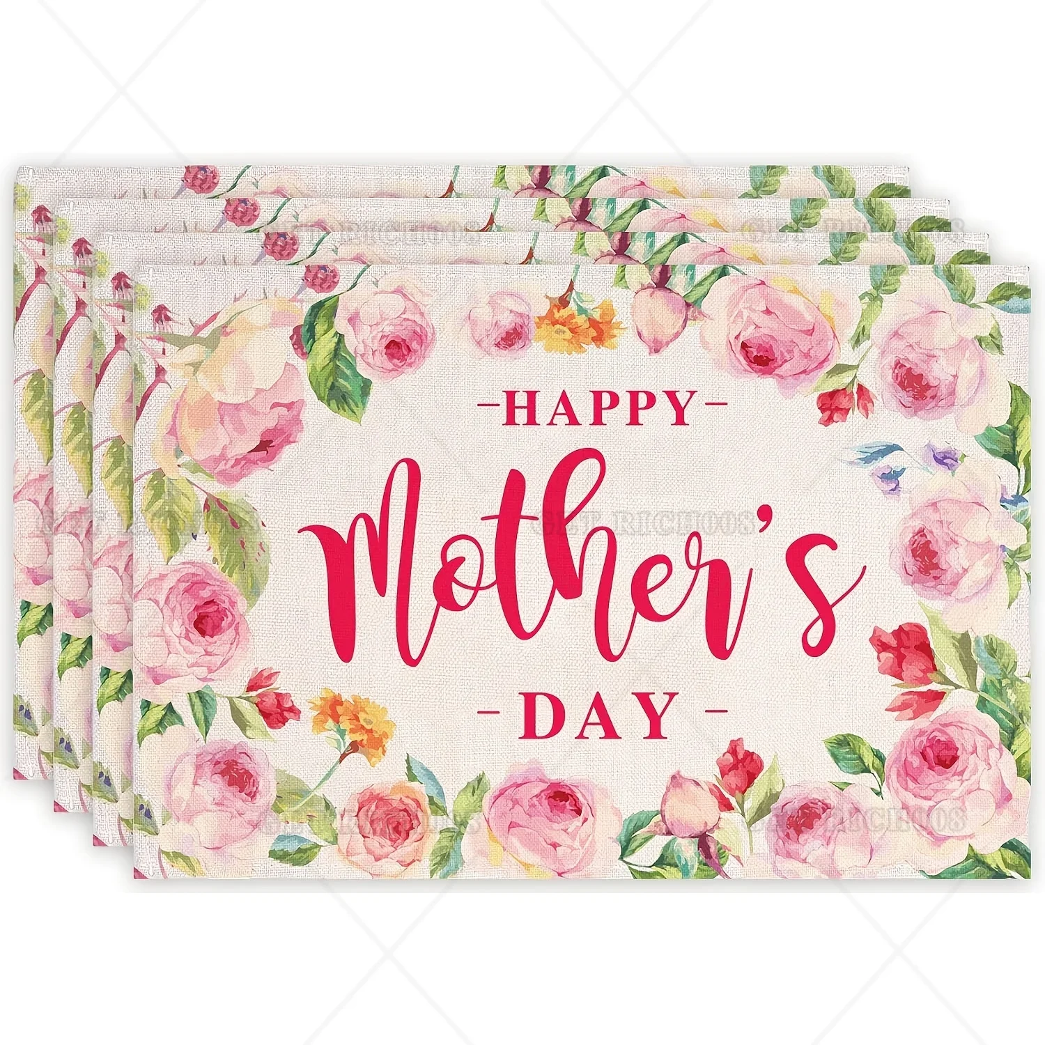 

1 шт., салфетки на день матери, розовые акварельные салфетки с цветочным рисунком, день рождения, семейный сбор, кухня, ресторан, в помещении