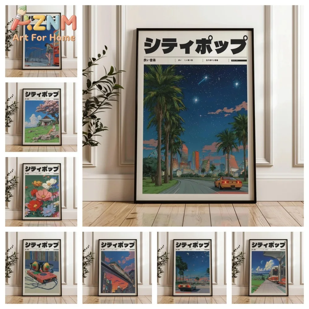Vintage Style Manifest Art,Retro Japanese Y2K Poster,Retro Anime Wall,Indie Room Decor,Aesthetic 90s Vaporwave Print Frameless