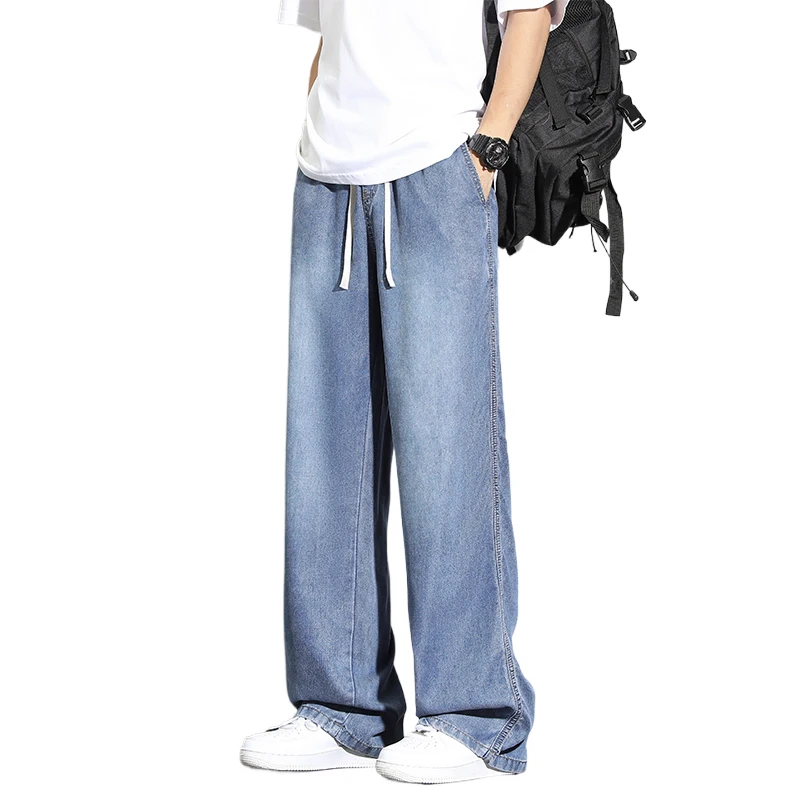 

2025 Spring/Summer New Men's Denim Pants, Straight Legs, Retro Water Washed, Vintage, Loose Bottom Pants, Straight Wide Legs, Ca