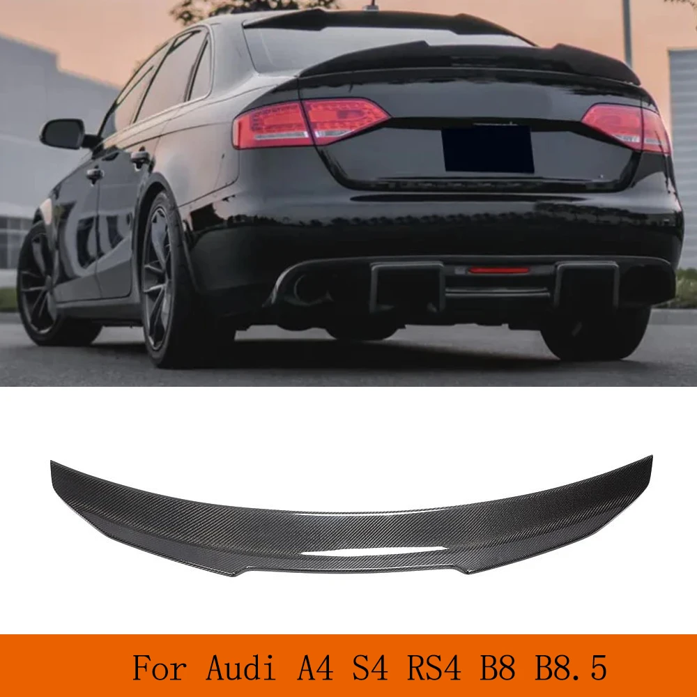 For Audi A4 B8.5 A4 Sline 2013 2014 2015 2016 Carbon Fiber Rear Spoiler Lip Car Rear Trunk Racing Spoiler Boot Lip Wing Spoiler