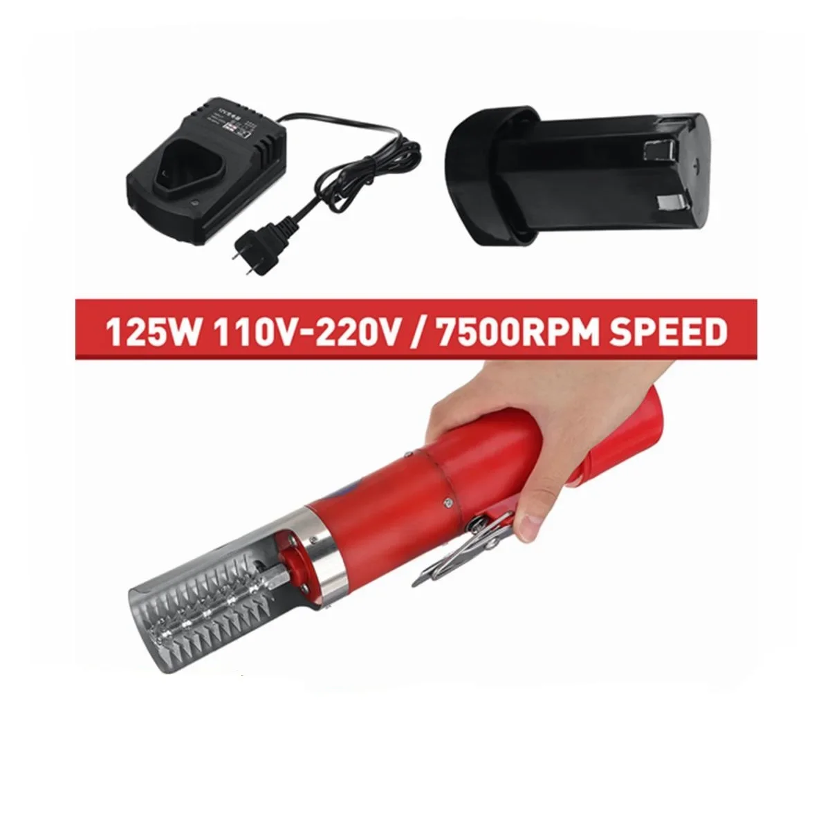 125W 7500RMP Portable Charging Cordless Electric Fish Scaler Fish Scale Scraper Fish Remover Cleaner Scraper Seafood Tools