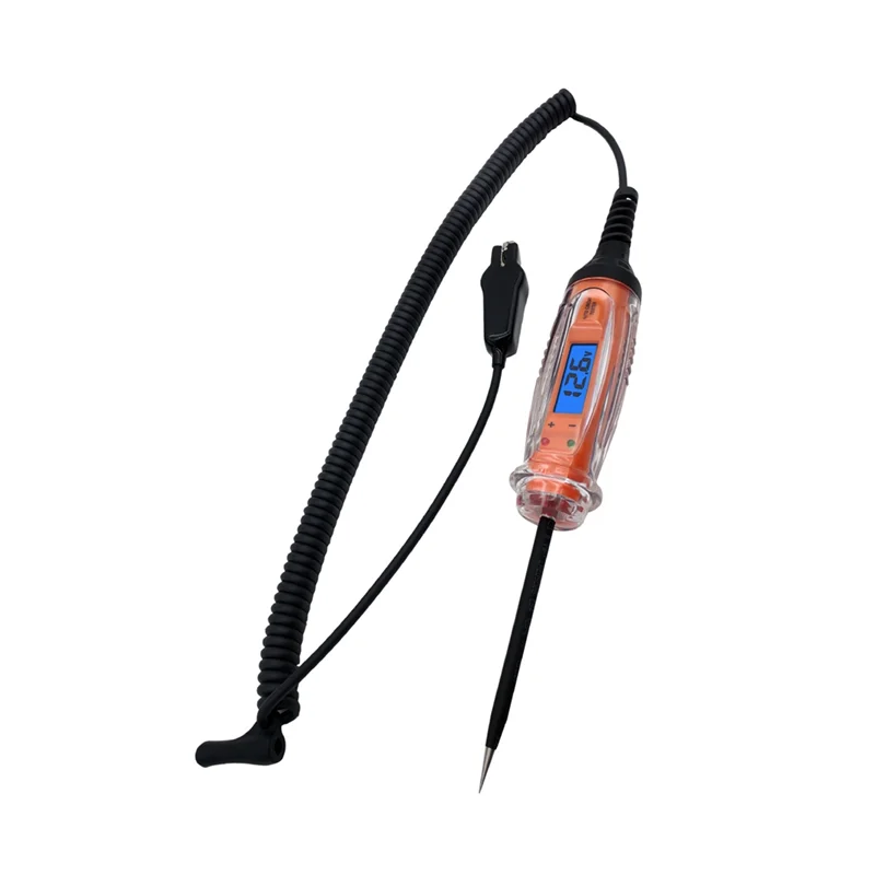 자동차 테스트 라이트 3-60V DC 디지털 라이트 테스터(전압계 포함) LCD 백라이트가 있는 자동 회로 테스터