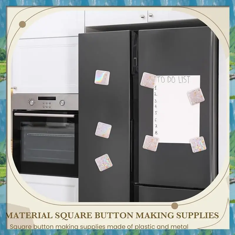 Glittering Holographic Laminate Sheets 200Pcs Square Button Maker Supplies Film For Pin Maker Machine Kit 4 Styles Clear Fast-