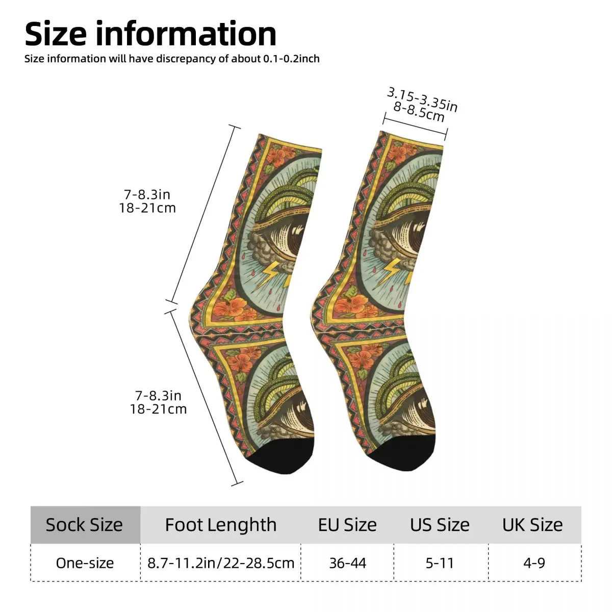 Happy Men's Socks Eye Snake Vintage Witch Harajuku Crew Sock Gift Pattern Printed