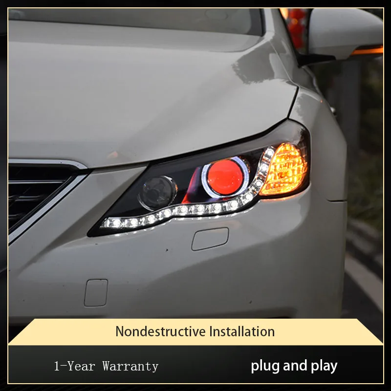 Car Lights For Toyota Mark X Reiz 2010 2011 2012 DRL Assembly Bifocal Projector Lens Signal Headlamp Tool Accessories