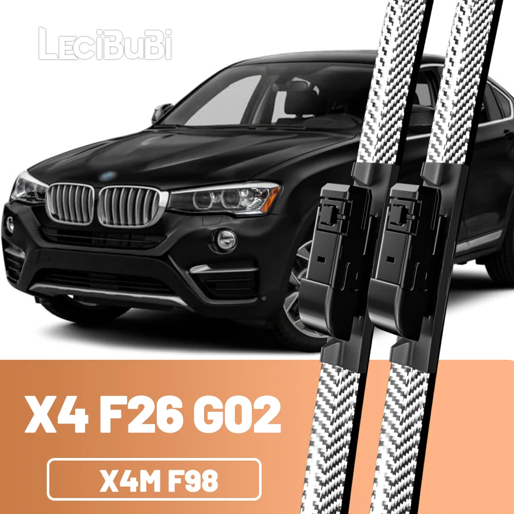 2 stücke Frontscheibe Scheibenwischerblätter Carbon Faser Scheibenwischer Für BMW X4 F26 G02 X4M F98 2014-2023 2015 2017 2018 2019 2020