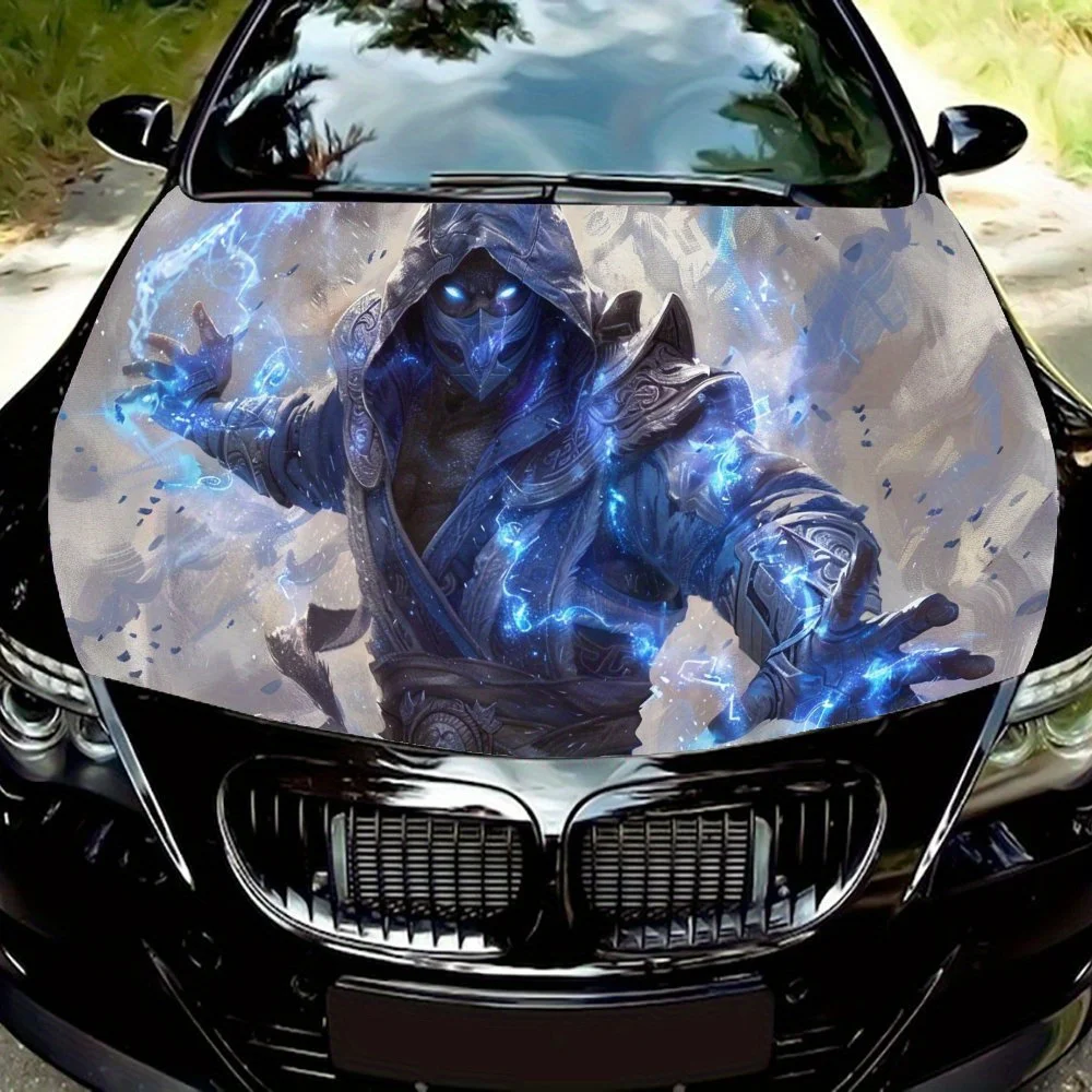 

Синий свет Ninja ПВХ автомобильные виниловые обертывания, самоклеящаяся водонепроницаемая наклейка на капот автомобиля, защитные наклейки для украшения автомобиля для Tr