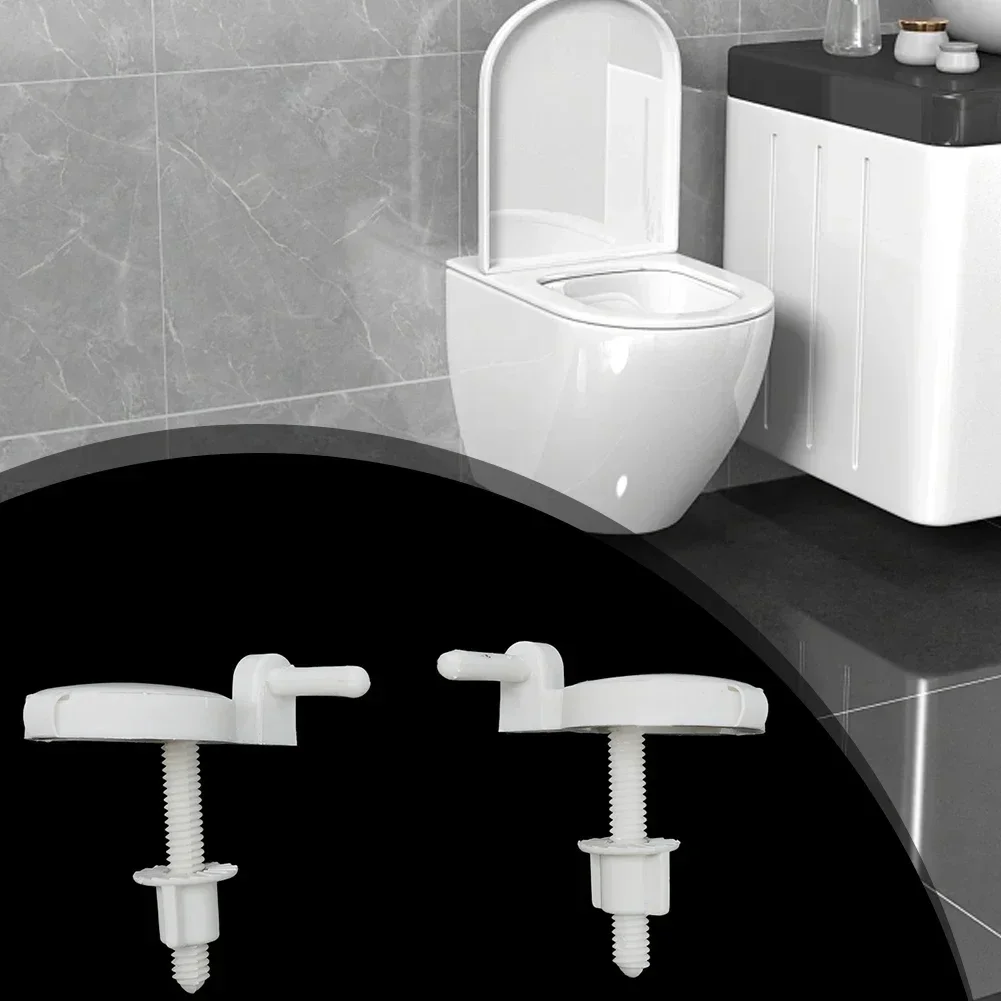 Toilet Seats Toilet Screw White 69*46mm ABS Plastic Fixing Accessories Kit Hinge Bolt Toilet Pew Cover Plate Accessories