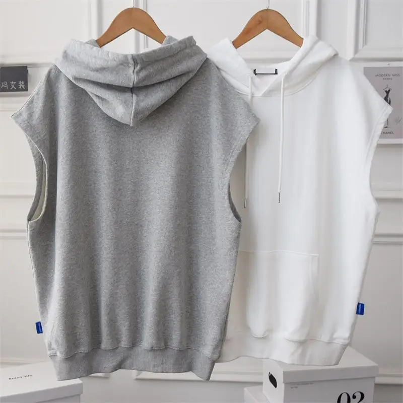 Plus Size Hoodies for Women 4XL 150kg Sweatshirt Sleeveless Vest Clothing Ladies Tops Loose Casual