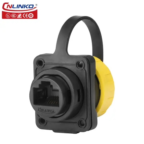 Imagen 2 del producto CNLINKO M20 PBT plástico IP68 impermeable Cable RJ45 conector de señal YM20 CAT6 enchufe de montaje en Panel interfaz Ethernet de red