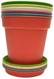 

Mintra Home Garden Pots - Flowers, Herbs, Plants, Indoor, Outdoor, Colorful, Wholesale, Bulk (Assorted Pastel 6pk, 19cm