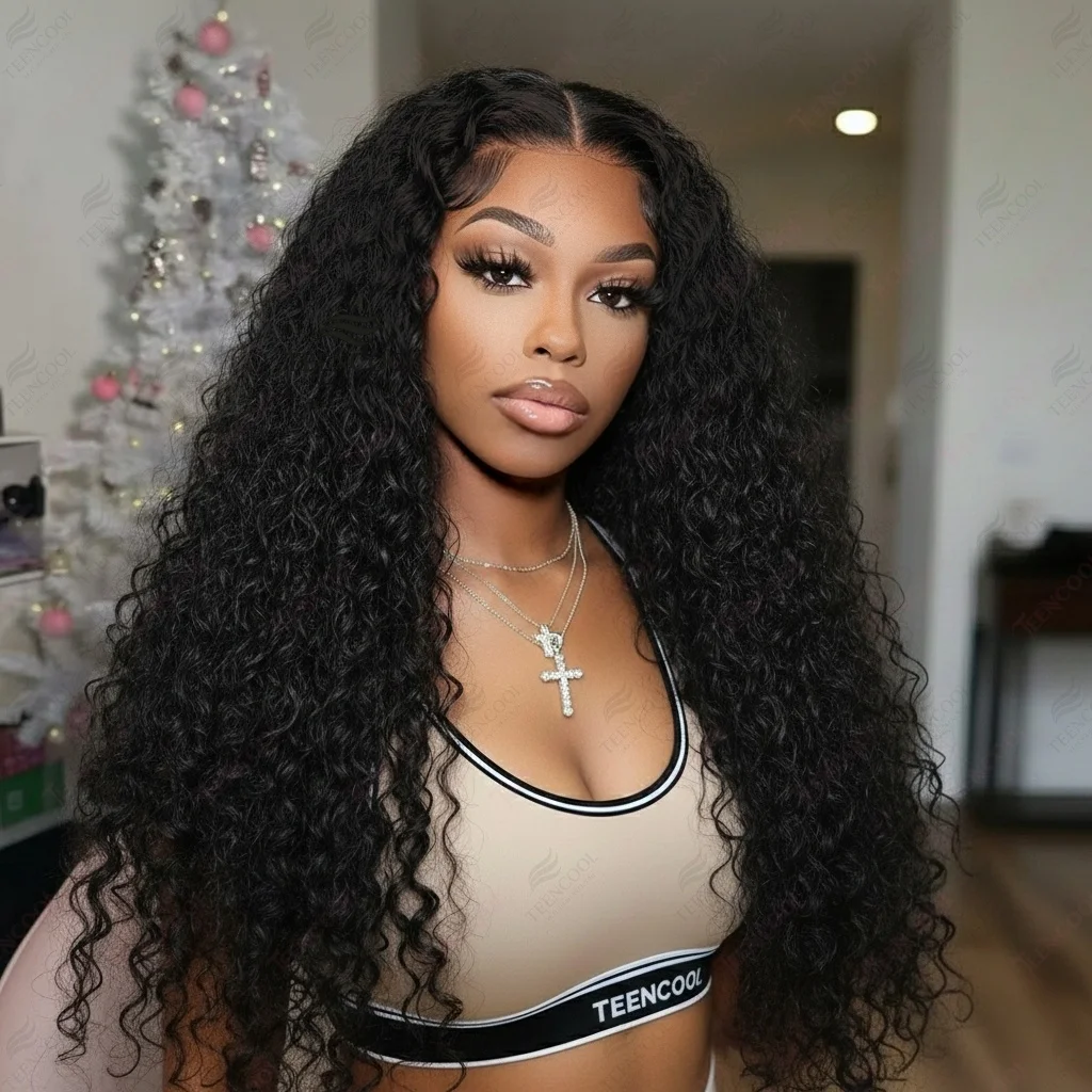 

40-дюймовые глубокие волны 13x6 HD Парики фронтальной части шнурка 100% человеческие волосы 13x4 Парики фронтальной части шнурка Предварительно выщипанные бразильские вьющиеся парики для женщин