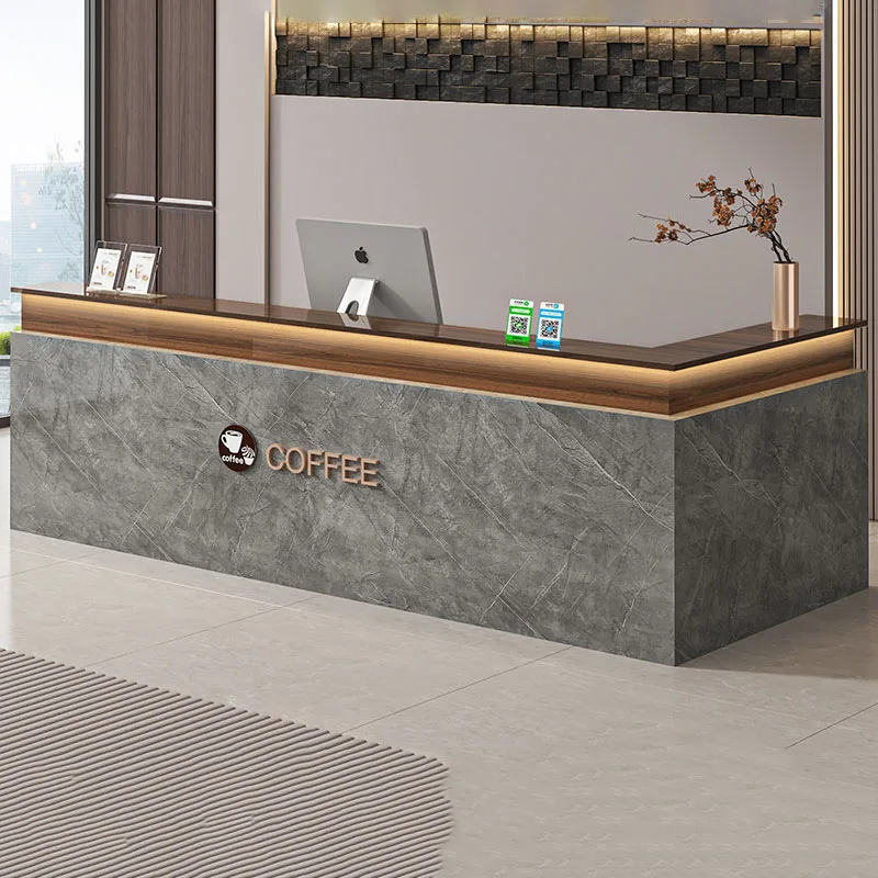 Customized Storage Desk Table Exquisite Glamour Luxury European Reception Desk Italian Style Kassen Theke Office Furniture