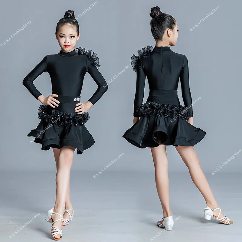 Cha Cha Rumba Latin Dance Dress Girls Tango Samba Latin Dance Costume Kids  Competition Salsa Clothes Child Ballroom Dresses - AliExpress