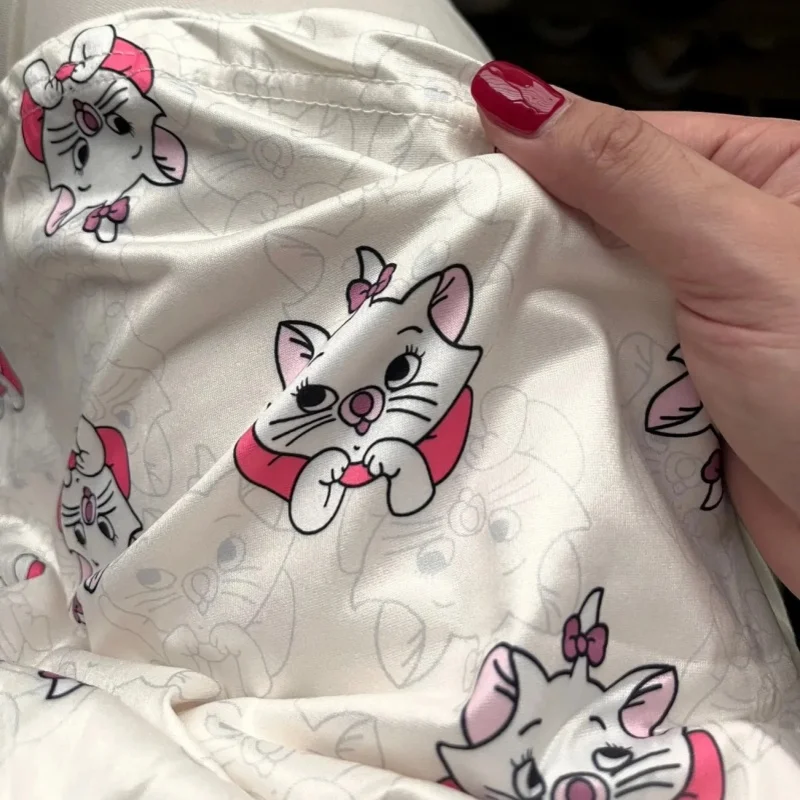 Anime Marie Cat Extra Large 300Kg Wearable Sleepwear Women\'s Cartoon Printed Pants High Waist Home Shorts Sleepwear Pants Large