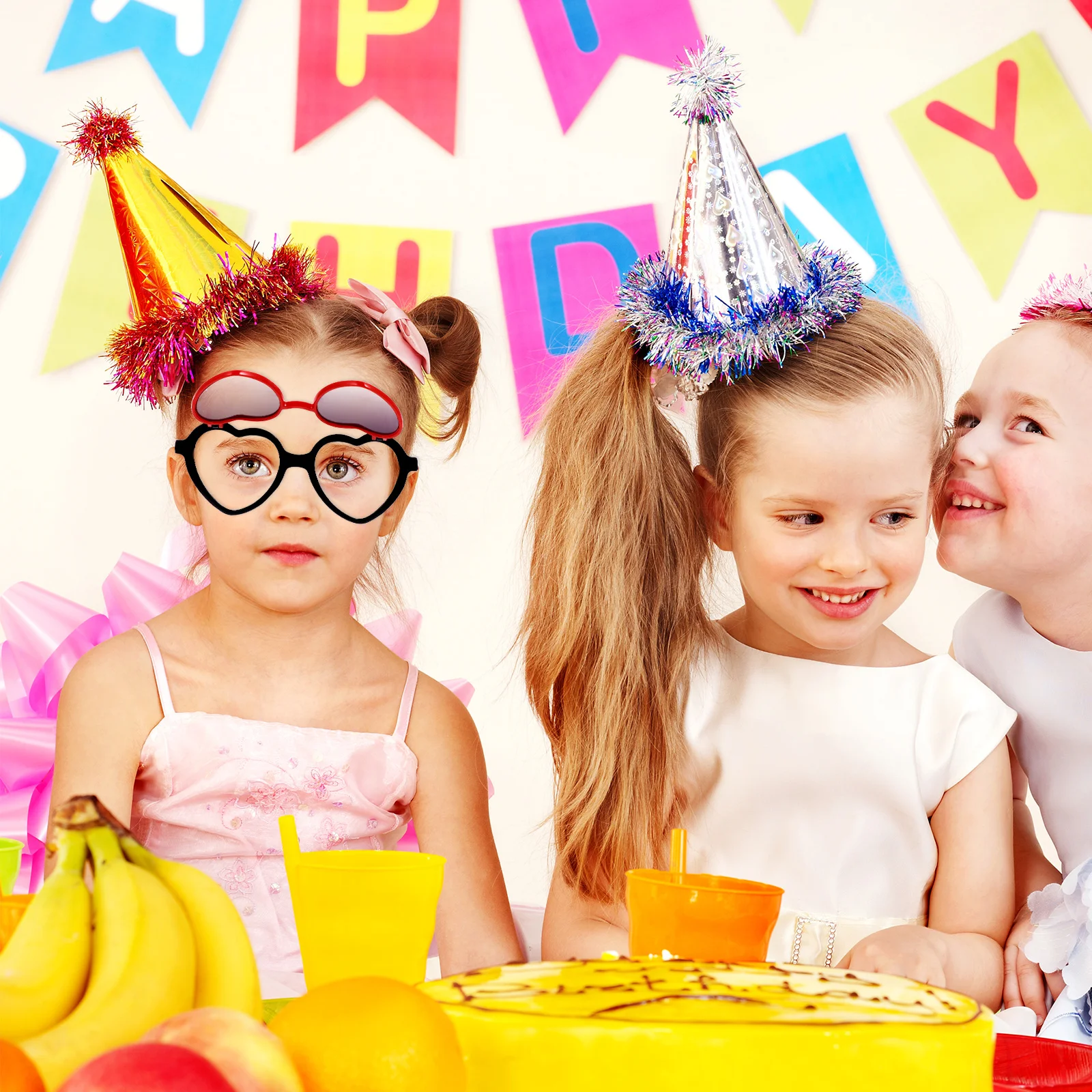 

1Pair Heart Sunglass Polarized Adorable Cartoon Design Vibrant Colors for Outdoor Fun Party Favors