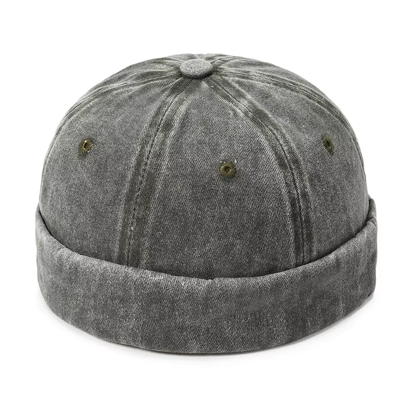 Personalisierte Logo-Bedruckte Hip-Hop-Kappe für Herren, Denim Brimless Docker Mütze, Damen Washed Sailor Hüte, Atmungsaktiver Sommer-Sonnenschutz – Detail 5