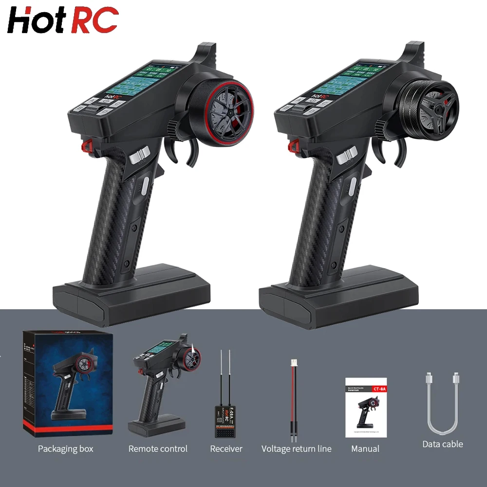 Hotrc Hot RC CT-8A 8A 2.4Ghz 8-ch Channel FHSS Remote Control 300m Range F-08A Receiver For RC Cars/ Ships/ Tanks Model