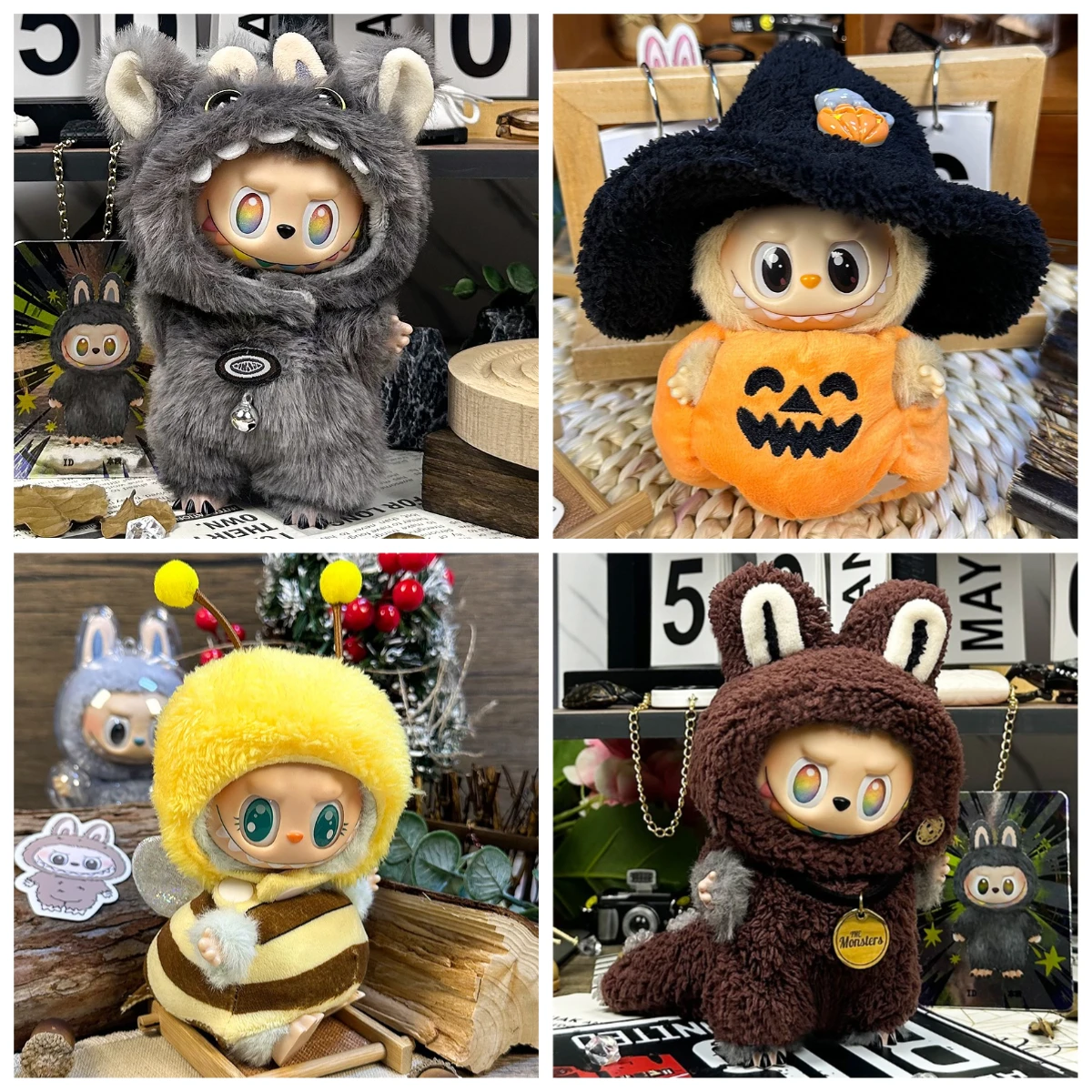 

Only clothes are suitable for Labubwa clothes. One, two, three generations of labubu clothes, 17cm vinyl pendant doll set.