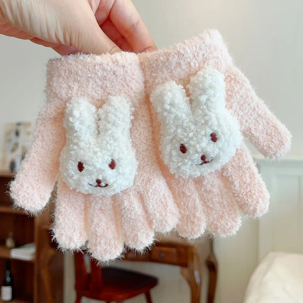 

Cute Warm Kids Winter Gloves Windproof Coldproof Baby Gloves Candy Color Elastic Knitted Gloves Toddler
