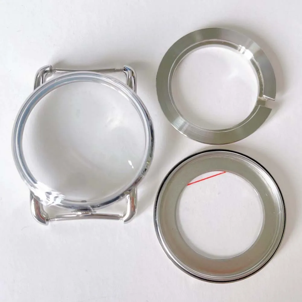 41mm Watch Case Mineral Glass 12 O'Clock Handle for NH70 Movement Case Repair Parts Watch Accessories