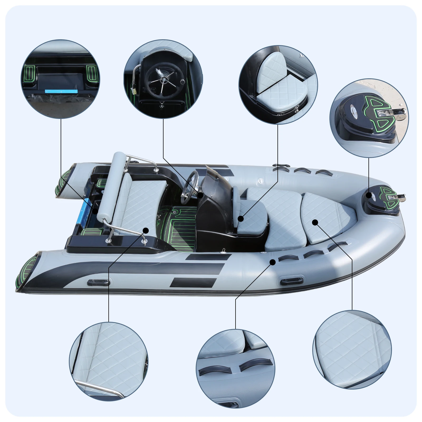 CE معتمد 12.8ft 3.9m عميق الخامس الألياف الزجاجية RIB قارب التجديف القابل للنفخ أفضل بيع الرياضة يخت للانجراف 0.9/1.2 مللي متر PVC/orca