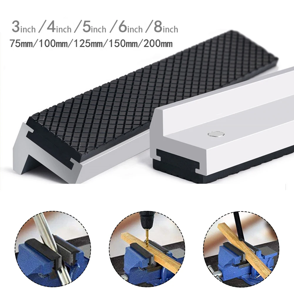 Multipurpose Alumínio Bench Vise Pad Vice Magnetic Jaws Capa Protetora Braçadeira Anti-slip Mat 8