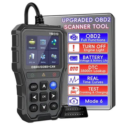 Car Diagnostic Tools OBD2 Code Reader OBD II Scanner Read Battery Tester Clear Fault Scan Tool Auto Accessories Engine System Detection Repair Tools Universal