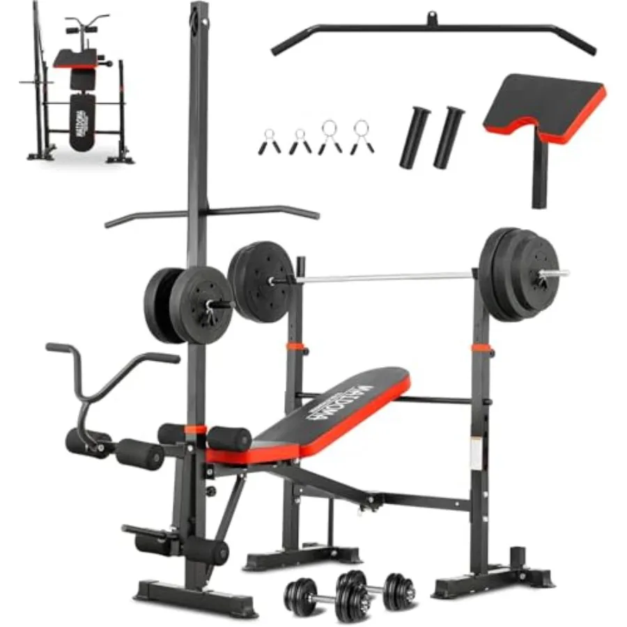 1500LB 8 في 1 مقعد وزن قابل للتعديل مع سحب للأسفل وتمديد الساق وتصميم قابل للطي لصالة الألعاب الرياضية المنزلية يتضمن مبلغ C #1