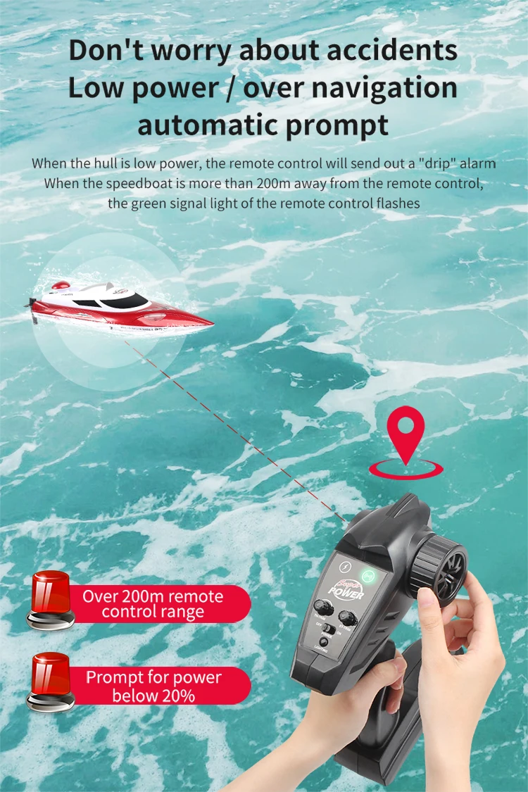 35km/H HJ806 2.4G High-Speed Remote Control Racing Boat With Water Cooling System /High Speed R/C boat Children Model Toys