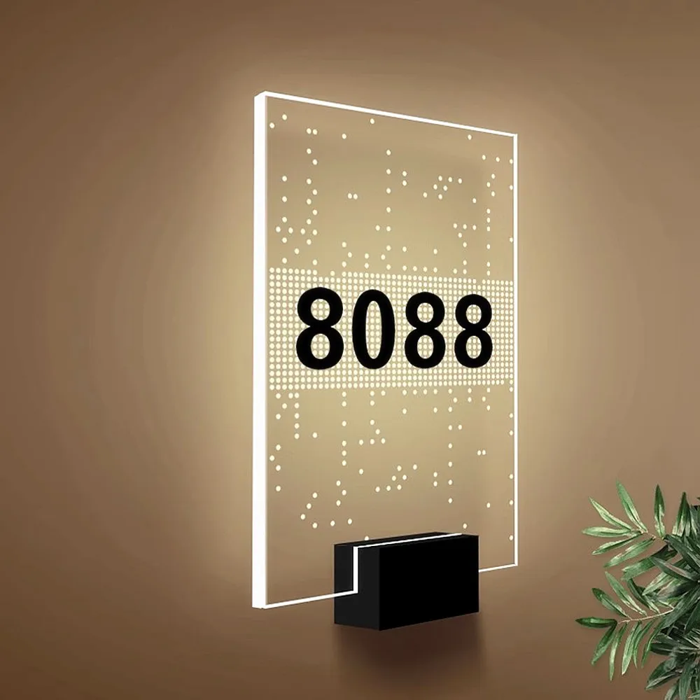 Newest Design Signage Doorplate Light Room Number Metal Sign For Hotel House Door Number Sign Light