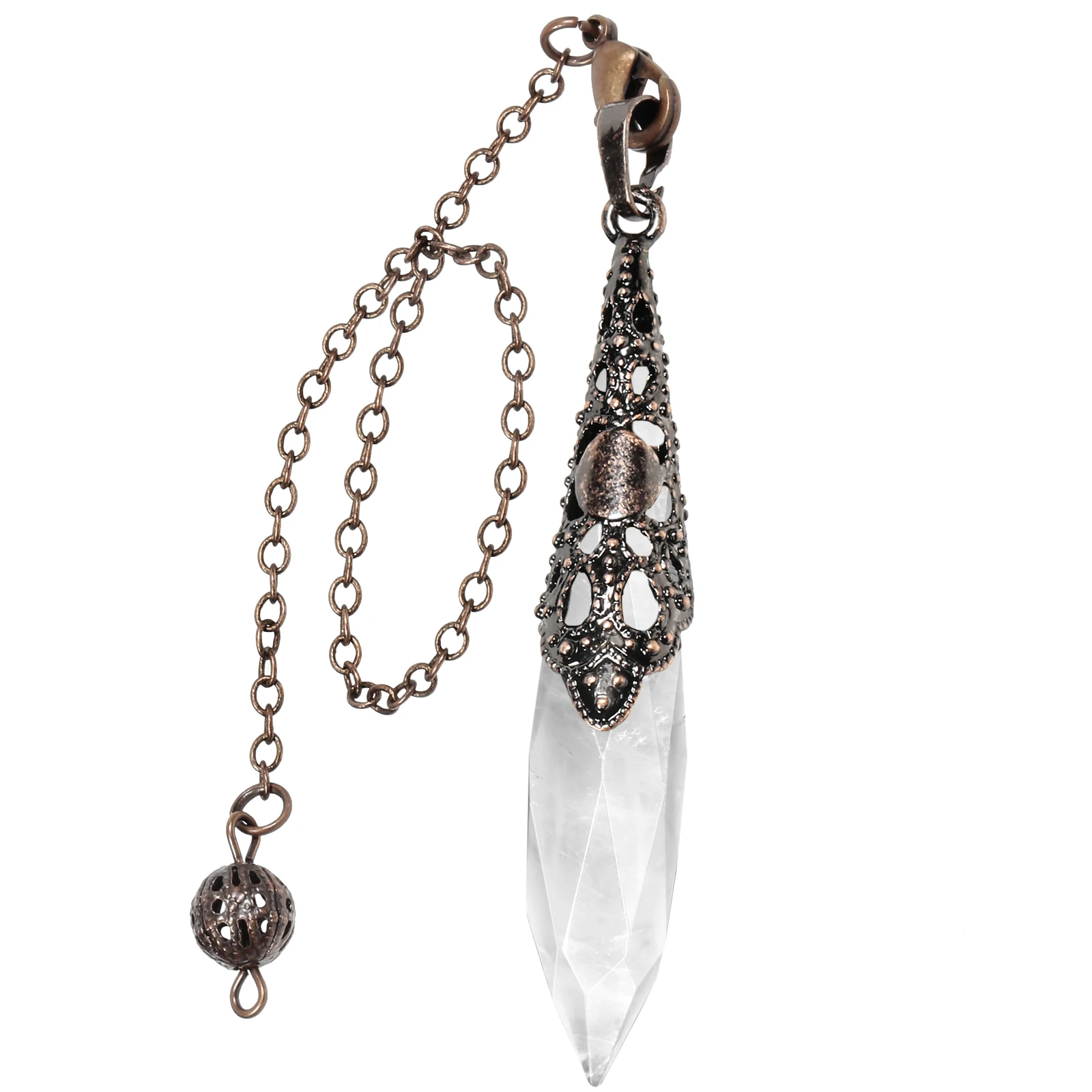 Faceted Crystal Stone Pendulum For Dowsing Biolocation Spiritual Pendulums For Divination Chakra Balancing Pendant Jewelry