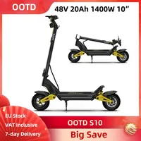 OOTD S10 Electric Scooter Foldable 10 Inch Road Tires 1400W 48V 20AH Battery Ambient Lighting Folding Mini Electric Scooterboard