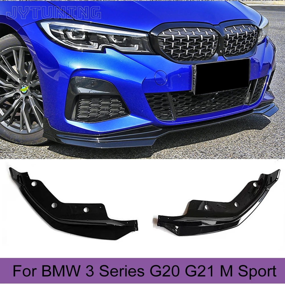 

Автомобильные передние разветвители для BMW 3 серии G20 G21 M Sport 2019 2020 автомобильные передние бамперы разветвители спойлер полипропиленовый глянцевый черный