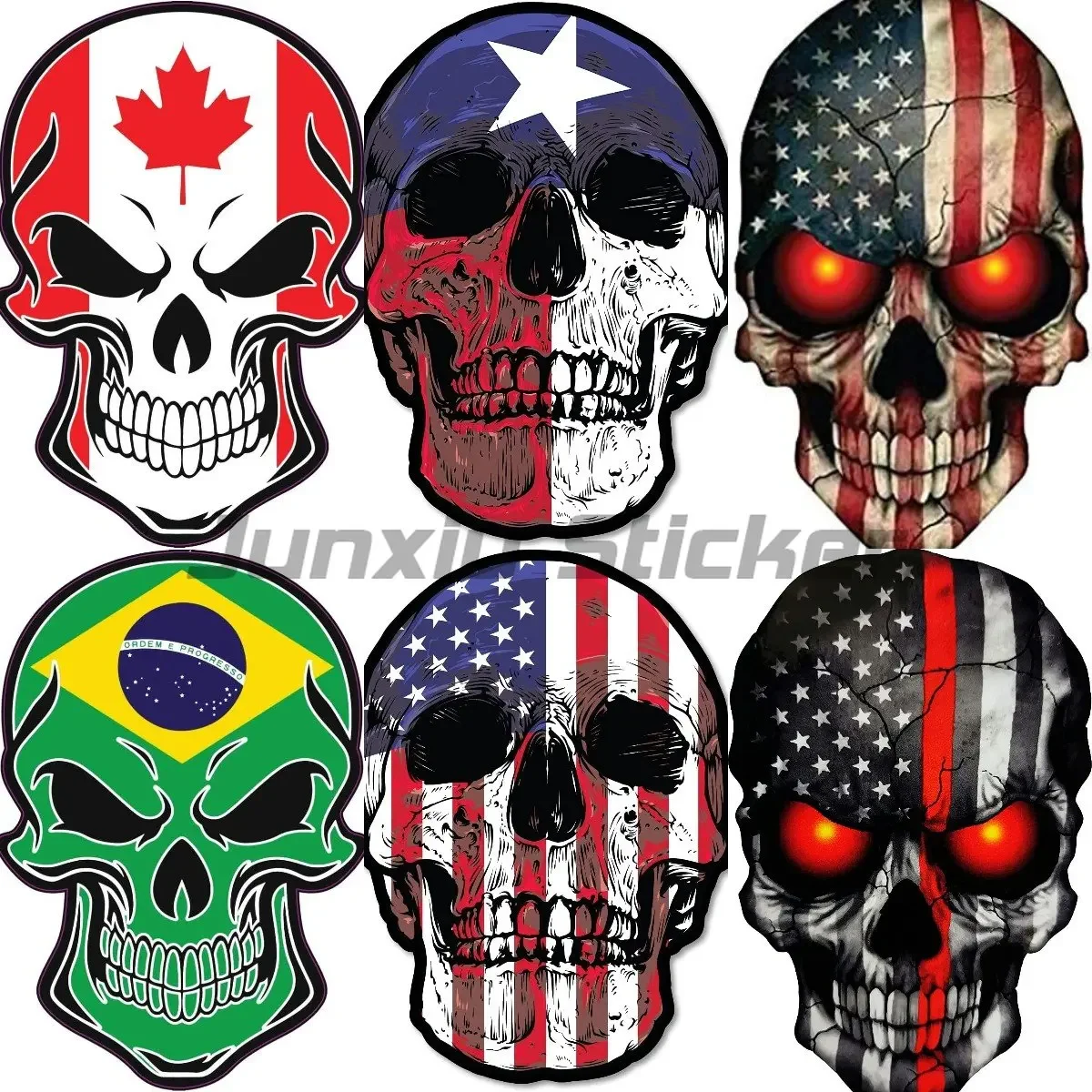 

Hip Hop Skull Decals Graphic Body Personality Caravan Accessories Car Stickers Personalized Creative