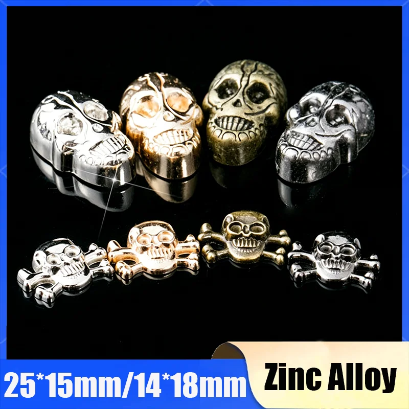 Remaches de calavera y hueso cruzado, tachuelas de púas, remaches decorativos, estilo punk rock, para manualidades de cuero DIY, accesorios para ropa, bolsos, zapatos y prendas de vestir