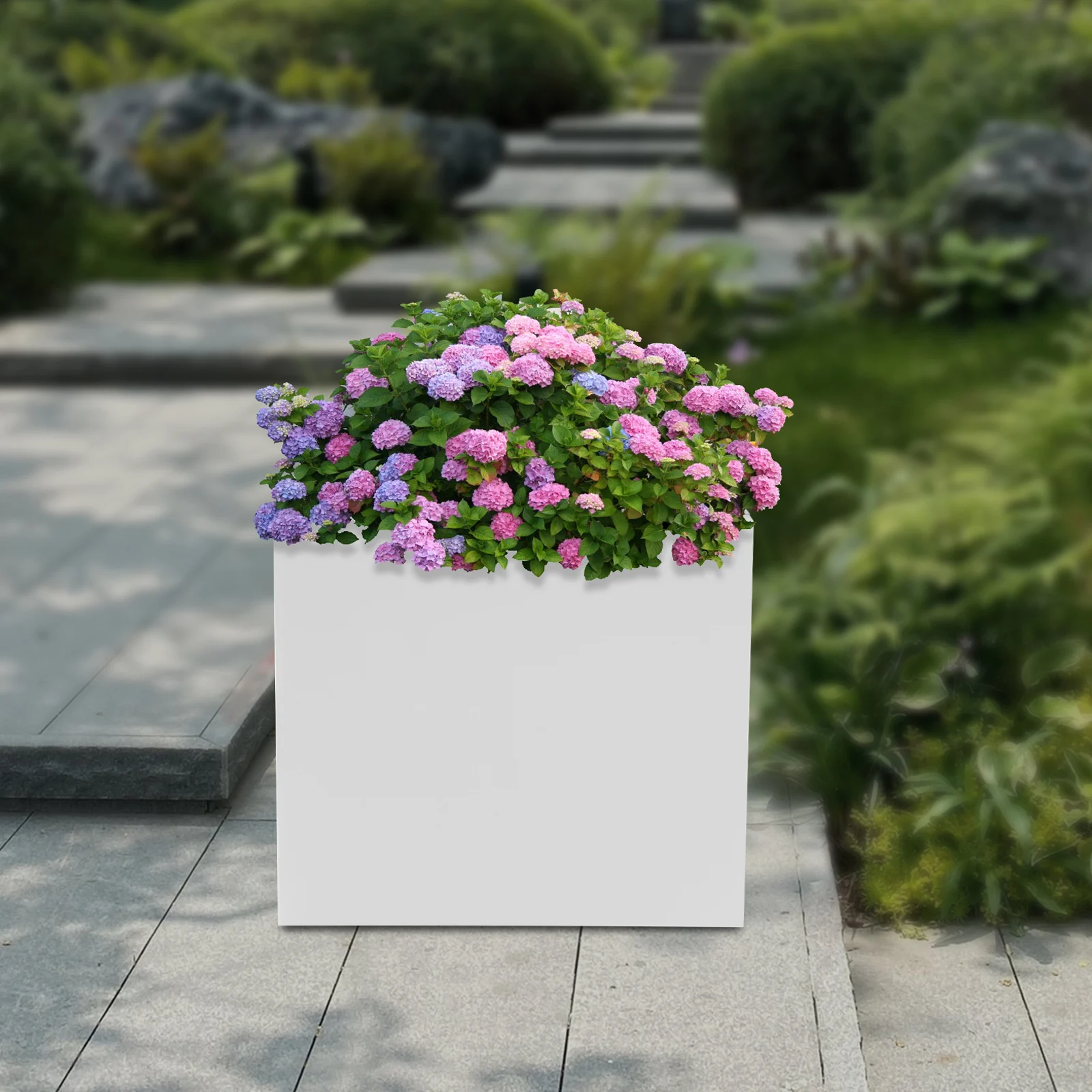 Square Garden Grower Box Flower pots Metal Cube Planter Boxes Indoor Outdoor Planting Plants 20*20*20in