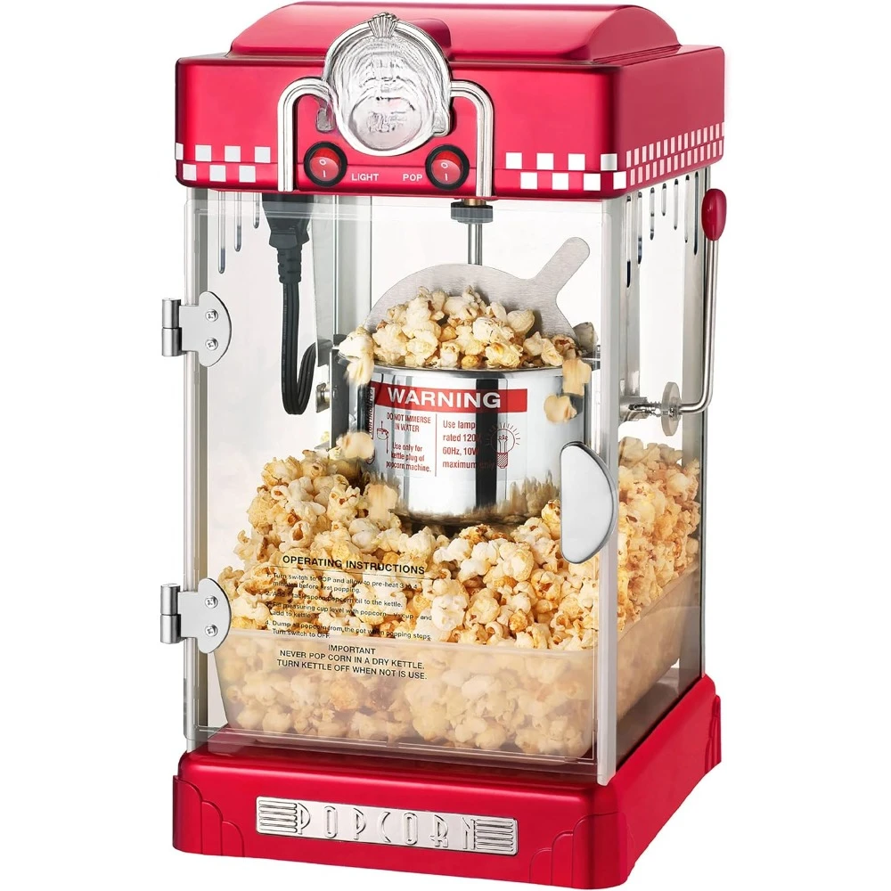 

Popcorn Machine 2.5 Ounce, Movie Hot Buttered Popcorn, Tabletop Kettle Popcorn Popper Machine