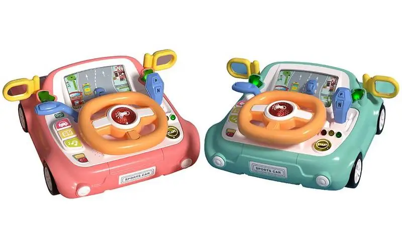 Steering Wheel Toys  Educational Simulation Stroller Steering Wheel Vocal Toys Pretend Play Driving Learning Toy Steering Wheel