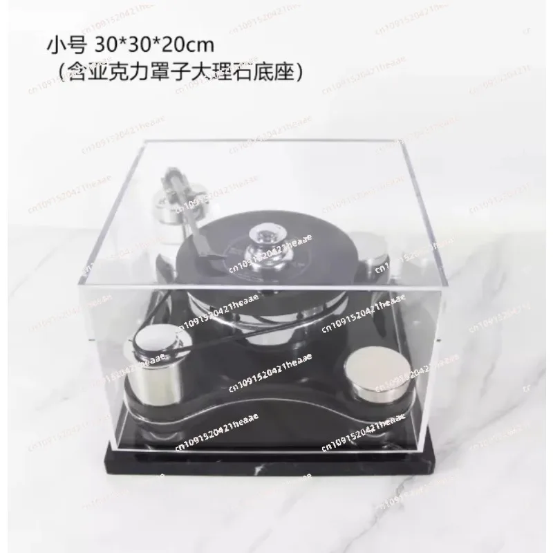 Suitable for Black Minimalist Stainless Steel Vinyl Record Player Turntable with Wood Grain Effect for Home Hotel Club Decor