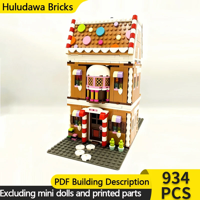 

City Street View Model MOC Building Bricks Winter Gingerbread House Modular Technology Children Holiday Gifts Assemble Toys Suit