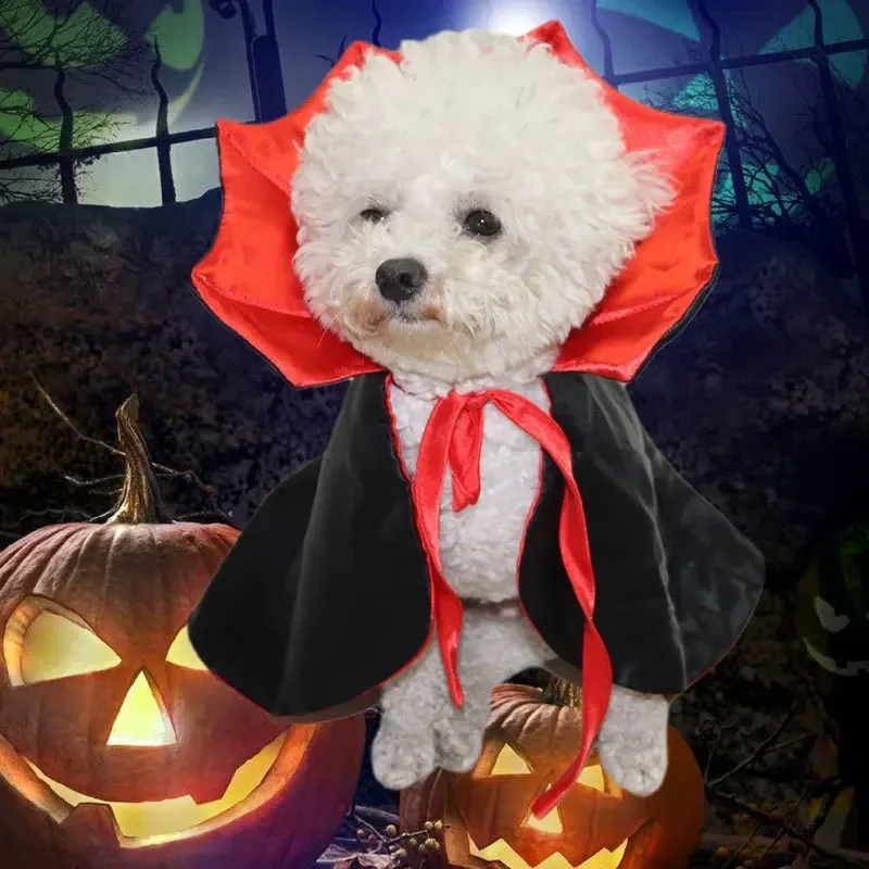 

Cute Halloween Pet Costumes Cosplay Vampire Cloak For Small Dog Cat Kitten Puppy Dress Kawaii Pet Clothes Cat Accessoties Gift